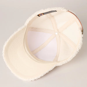 Off White Faux Sherpa Baseball Cap