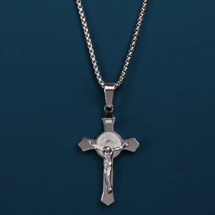 Stainless Steel Crucifix Men's Necklace