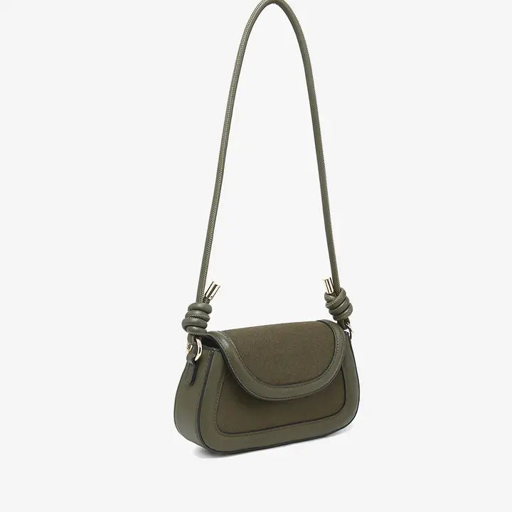 Jen & Co Marina Suede Crossbody Bag w/  Leather Trim