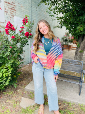 Bucketlist Space-Dye Striped Cardigan