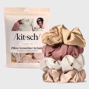 Kitsch Pillow Scrunchies® Satin 4pc - Blush