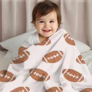 Kids Baby Football Pattern Throw Blanket