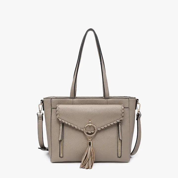 Whipstitch Pocket Tote w/ Tassel Detail