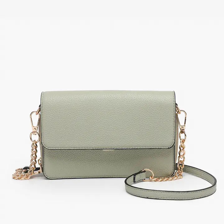Jen & Co Lauryn Flapover Crossbody w/ Chain Strap
