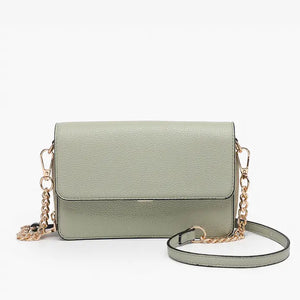 Jen & Co Lauryn Flapover Crossbody w/ Chain Strap