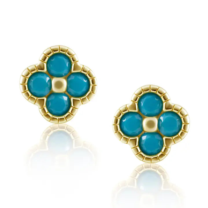 Sahira Gracie Cz Clover Stud Earrings
