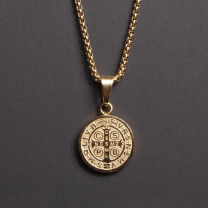 Mens St. Benedict Medal Necklace