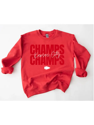 Red KC Champs Crewneck Sweatshirt