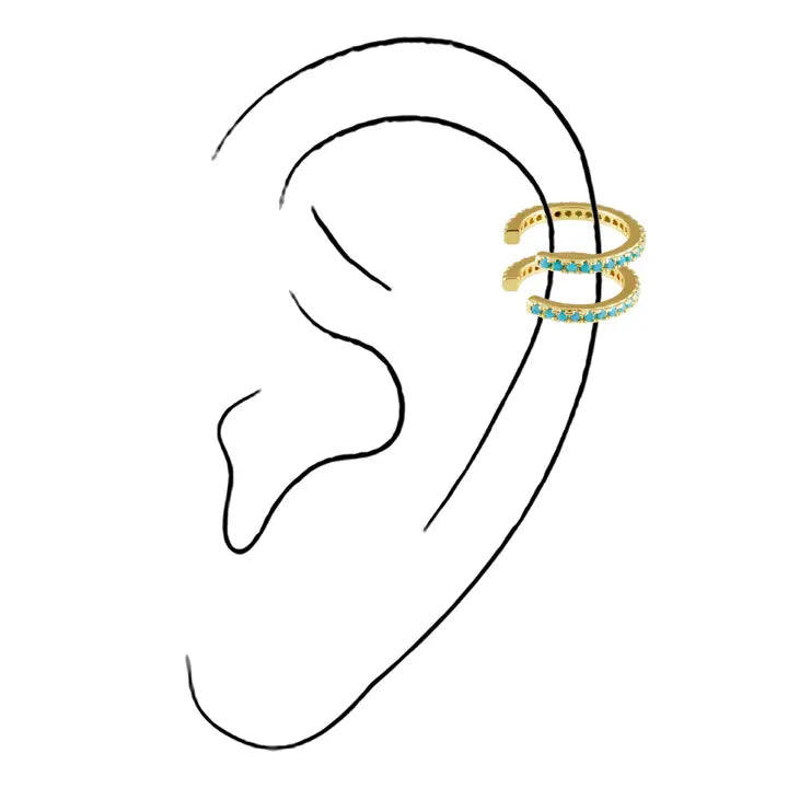 Sahira Turquoise Pave Ear Cuff