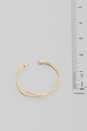 Thin Wire Layered Cuff Bracelet