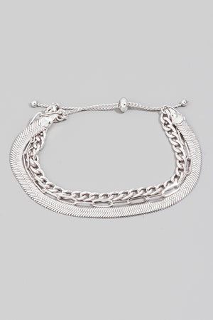 Mixed Metallic Chain Link Bracelet