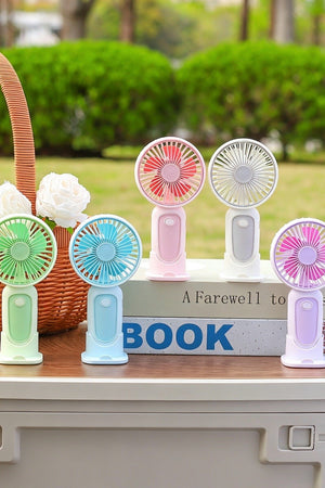 Christmas in July Portable Hand Fan with Stand