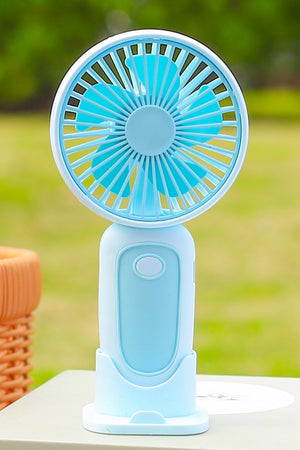 Christmas in July Portable Hand Fan with Stand