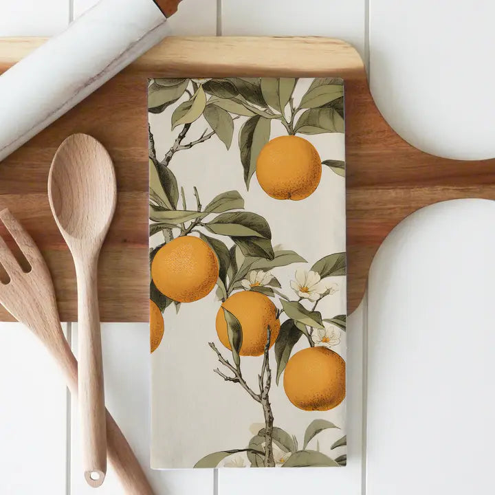 Vintage Oranges Tea Towel