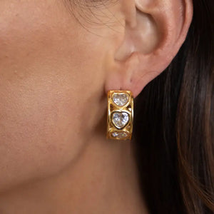 Sahira Bezel Heart Hoop
