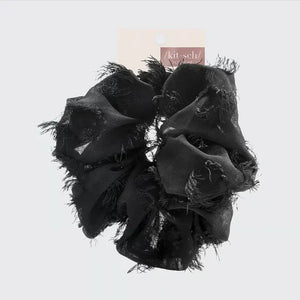 Kitsch Brunch Scrunchie - Frayed Black