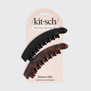 Kitsch Banana Clip 2pc- Black & Tort