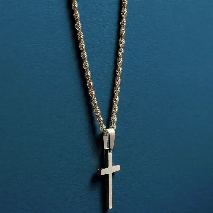 Waterproof Silver Cross Necklace