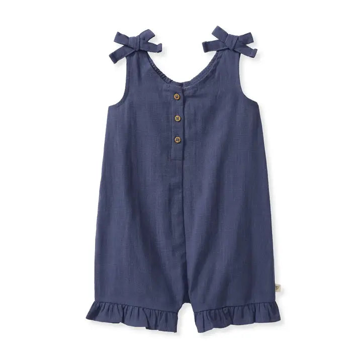 Burt's Bees Baby Blue Gauze Little Girl Romper