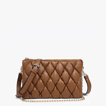 Jen & Co Izzy Puffer Quilted Crossbody w/ Chain