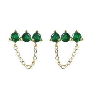 Sahira Magda Emerald Chain Studs