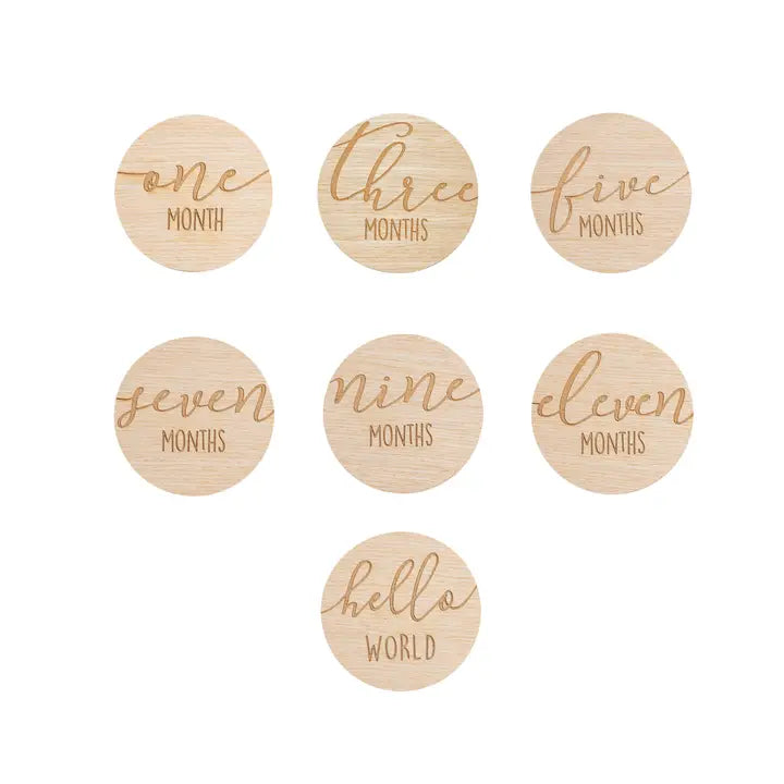 Wooden Reversible Monthly Baby Milestones