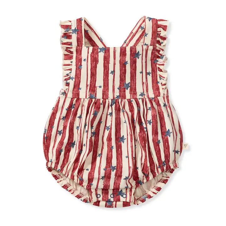 Burt's Bees Baby Stars & Stripes Baby Girl Bubble Romper