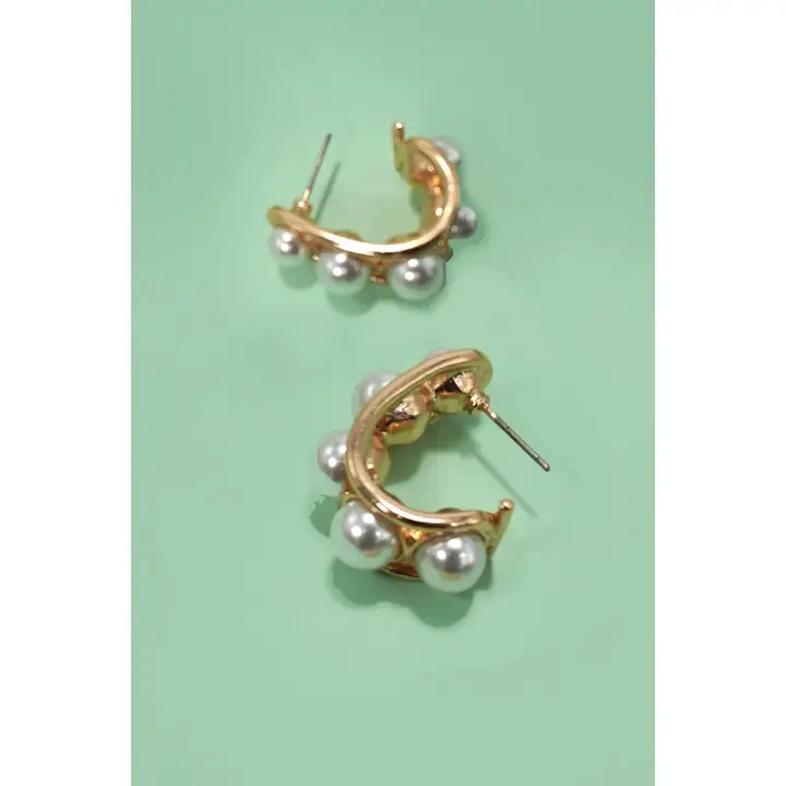 Bold Pearl Hoop Earrings