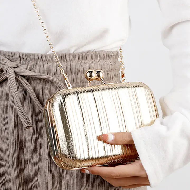 Gold Clutch Purse w/ Strap