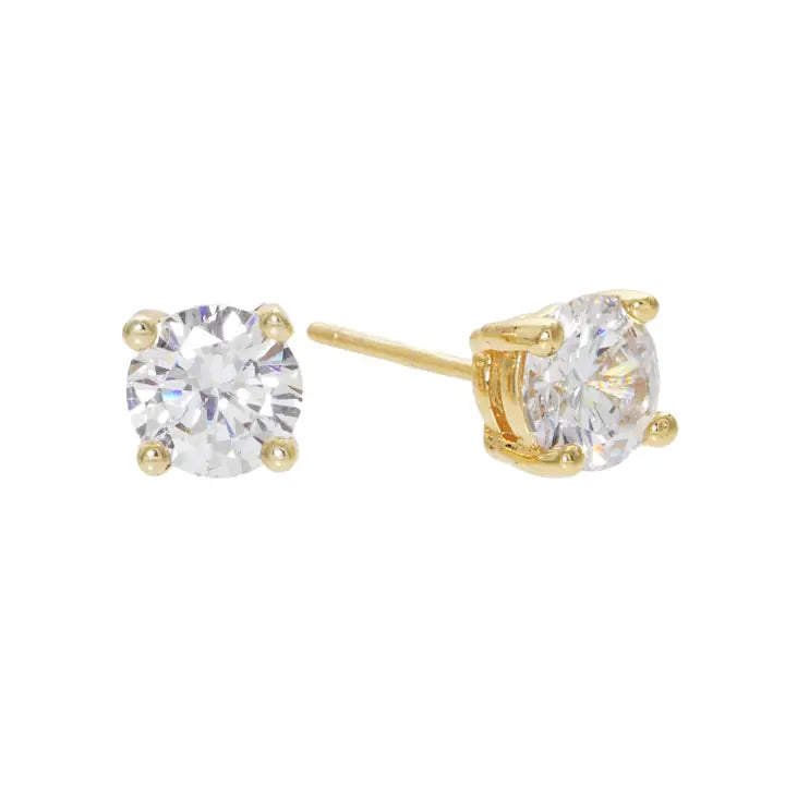 Cz Gold Dipped Post Earrings