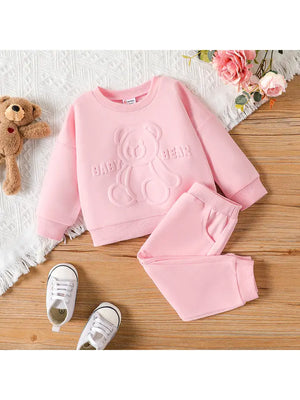Pink Baby Bear Sweat Set