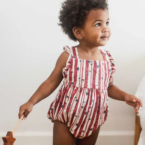 Burt's Bees Baby Stars & Stripes Baby Girl Bubble Romper