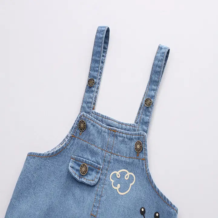 Baby Striped Denim Overall Set