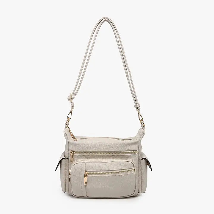 Jen & Co Nicole Multi-Zip Crossbody Bag w/ Side Pockets