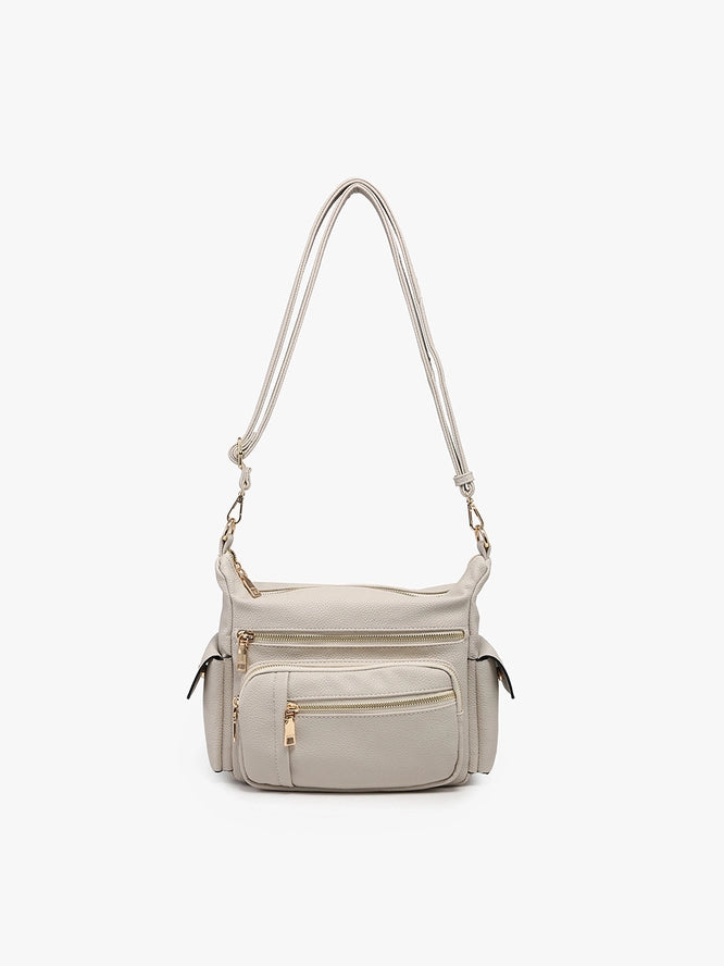 Jen & Co Nicole Multi-Zip Crossbody Bag w/ Side Pockets