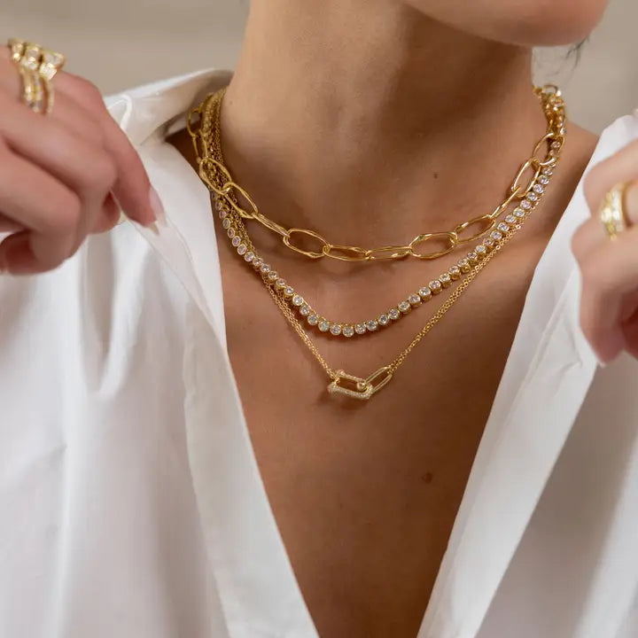 Sahira Bezel Tennis Necklace