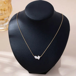 Teardrop + Rectangle Crystal Pendant Necklace