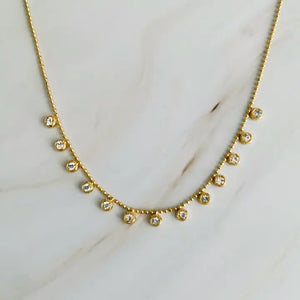 Gold Bezel Stone Necklace