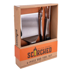 Mad Man Scorched 4-Piece Bbq Tool Set