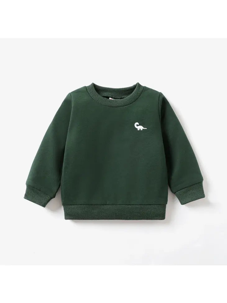 Baby Animal Pattern Dinosaur Embroidery Sweatshirt