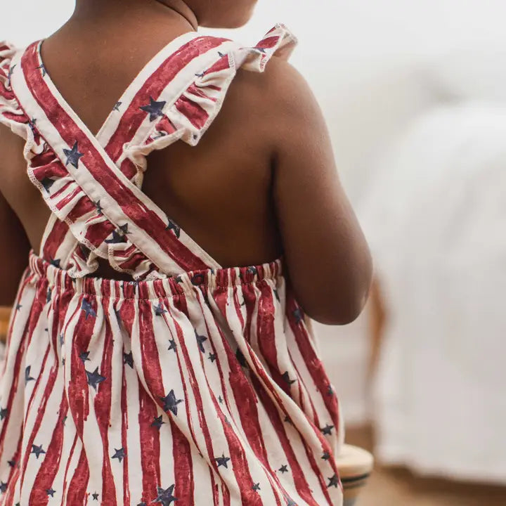 Burt's Bees Baby Stars & Stripes Baby Girl Bubble Romper