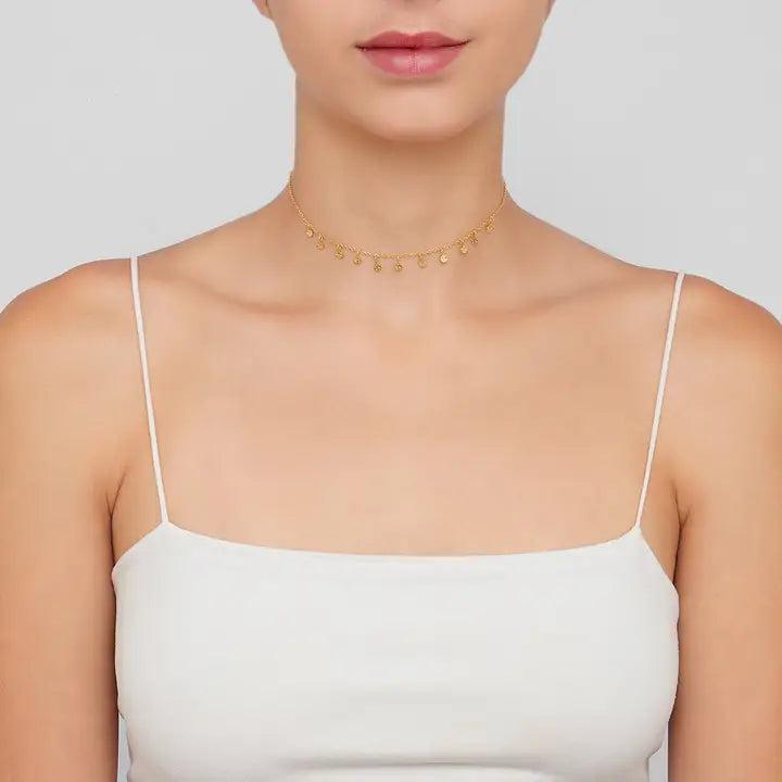 Gold Confetti Choker Necklace