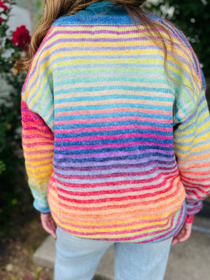 Bucketlist Space-Dye Striped Cardigan