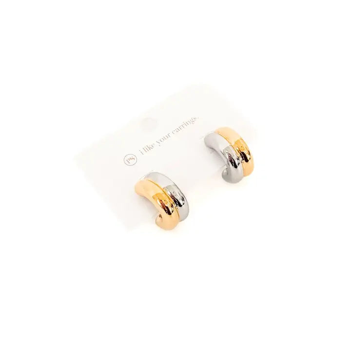 Side By Side Two Tone Hoops