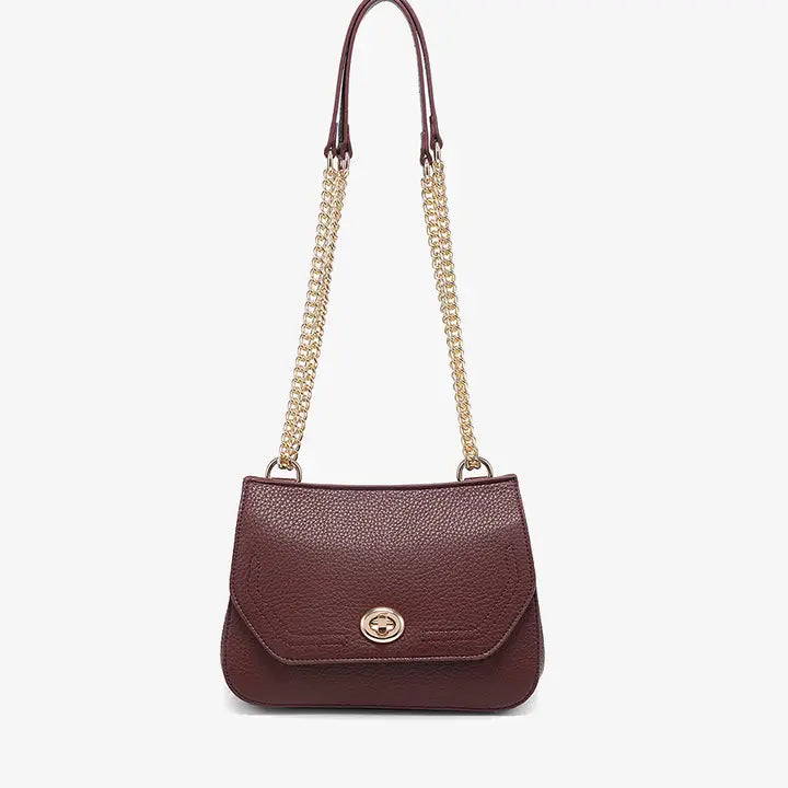 Jen & Co Lottie Lock Crossbody Bag w/ Chain Strap