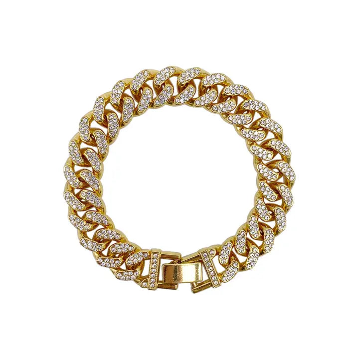 Gold Flat Curb Chain Bracelet