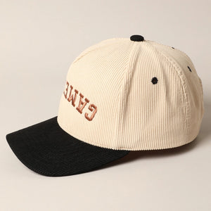 Upside Down GAMEDAY Corduroy Baseball Cap