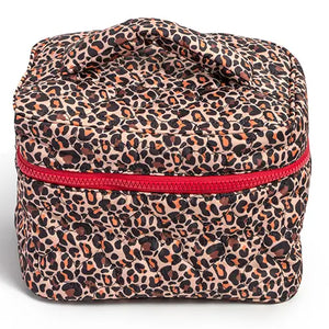 Cheetah Print Quilted Makeup Bag