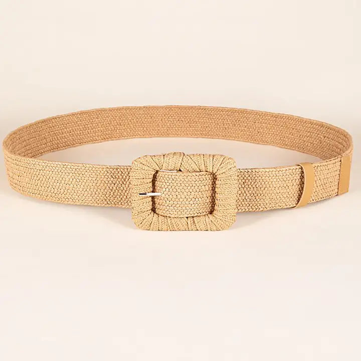 Woven Square Buckle Elastic Belt