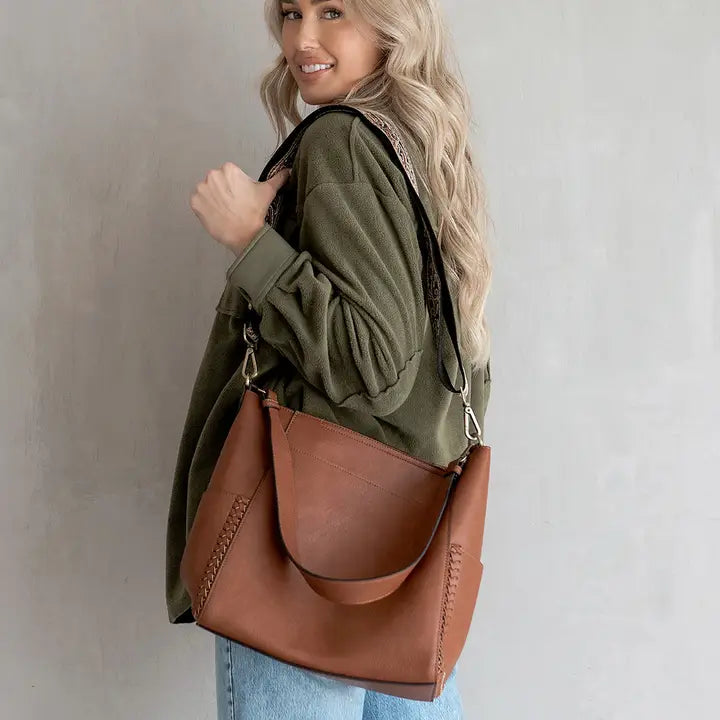 Jen & Co Penny 2-in-1 Bucket Bag w/ Guitar Strap